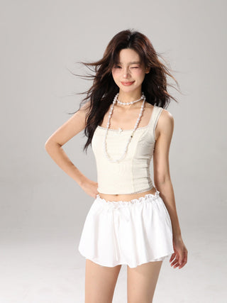 Square neck crop camisole vest