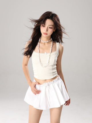 Square neck crop camisole vest