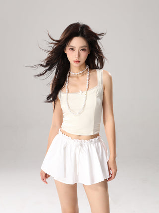 Square neck crop camisole vest