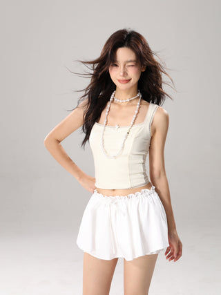 Square neck crop camisole vest
