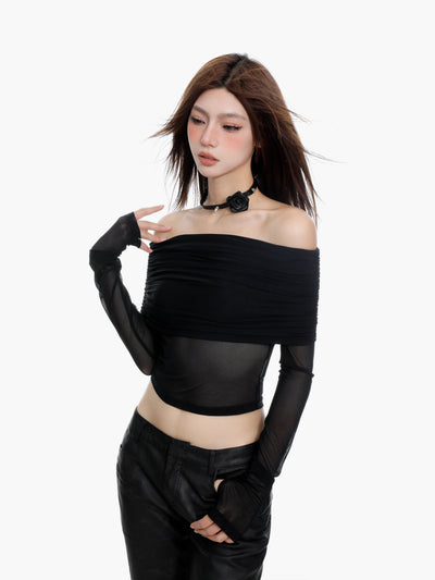 Black Long Sleeve tube Top