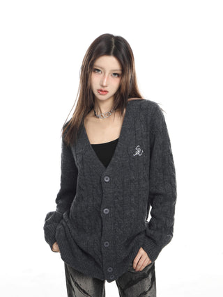 Twist knitted oversized cardigan