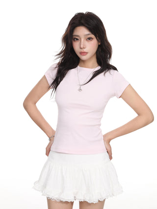 Slim fit crop pure cotton top