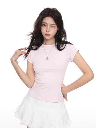 Slim fit crop pure cotton top