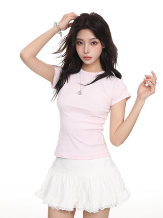 Slim fit crop pure cotton top