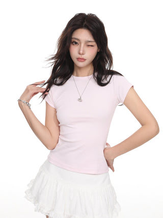 Slim fit crop pure cotton top