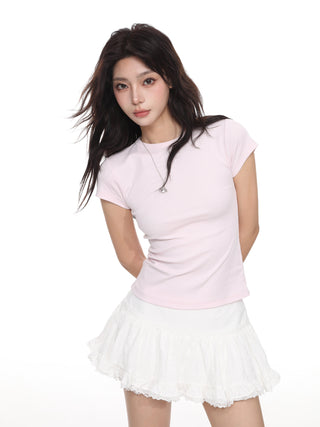Slim fit crop pure cotton top