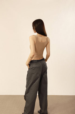 Square neck camisole slim tops