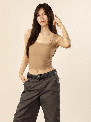 Square neck camisole slim tops