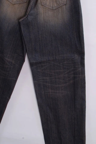 Washed Folding Denim Wide Pants