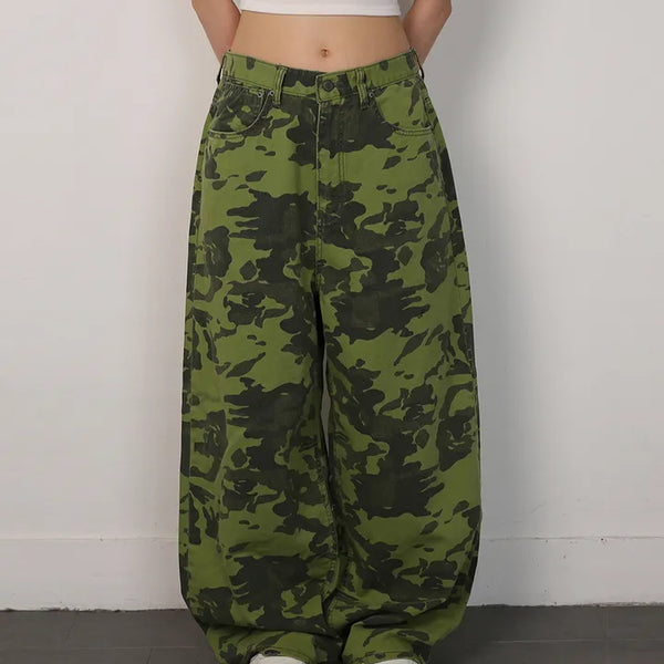 Pig Green Camo Wide Pants