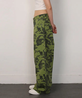 Pig Green Camo Wide Pants