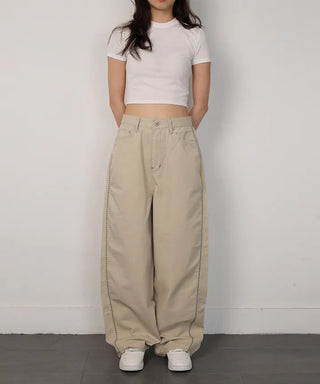 Handle Stitch Wide Pants