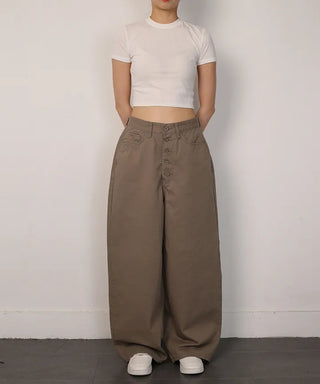 Summer Button-Up Cotton Wide Pants