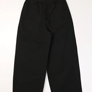 Summer Button-Up Cotton Wide Pants