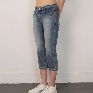 Capri Wide Denim Pants