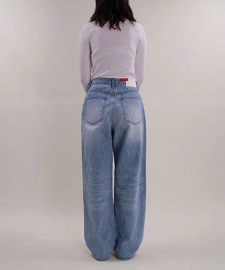 Nudie Cat Light Blue Wide Pants