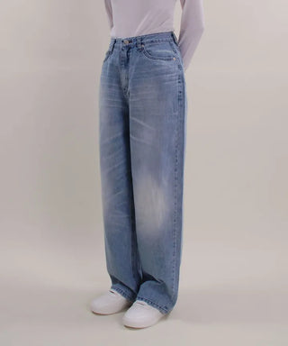 Nudie Cat Light Blue Wide Pants