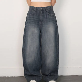 Odd-numbered wide denim pants