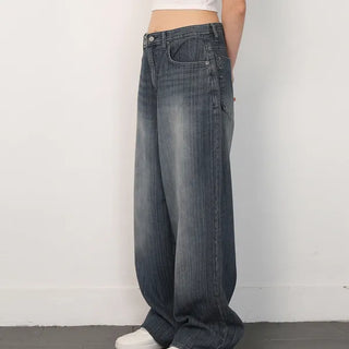 Odd-numbered wide denim pants