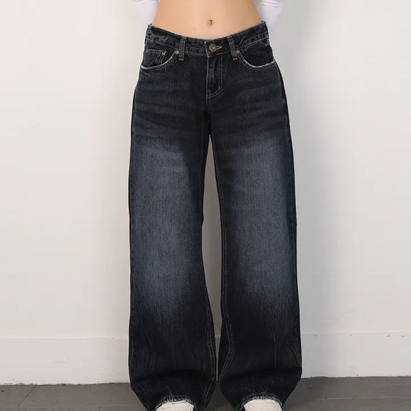 New Low Straight Denim Pants
