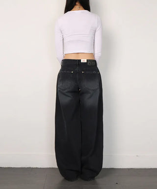 Vintage Black Dyed Wide Pants