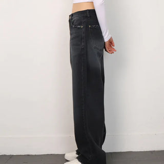 Vintage Black Dyed Wide Pants