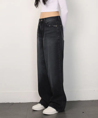 Vintage Black Dyed Wide Pants