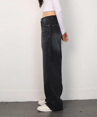Vintage Black Dyed Wide Pants