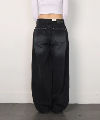 Vintage Black Dyed Wide Pants