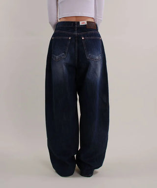 Post Deep Fading Wide Denim Jeans