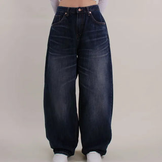 Post Deep Fading Wide Denim Jeans