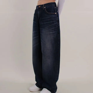 Post Deep Fading Wide Denim Jeans