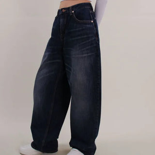 Post Deep Fading Wide Denim Jeans