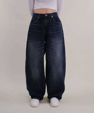 Post Deep Fading Wide Denim Jeans