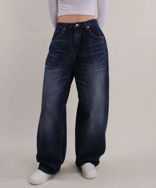 Post Deep Fading Wide Denim Jeans