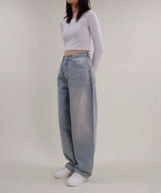 Bright Light Blue Wide Denim