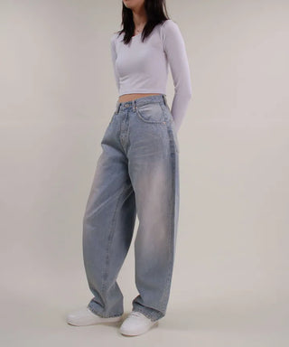 Bright Light Blue Wide Denim
