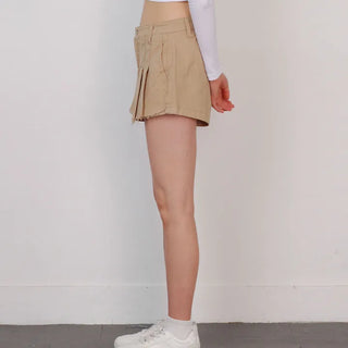 Pleated Short Skirt Pants