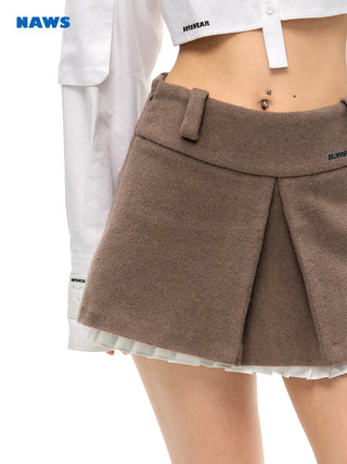 [NAWS] A-line lace woolen skirt pants
