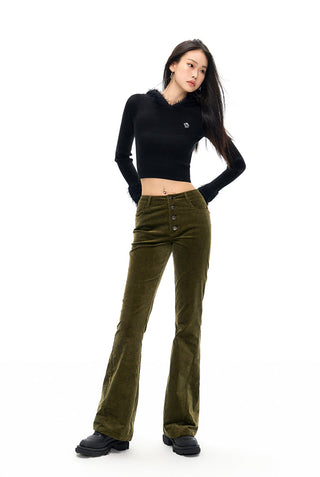 [NAWS] High-waist corduroy flared pants
