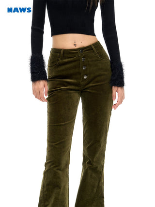 [NAWS] High-waist corduroy flared pants