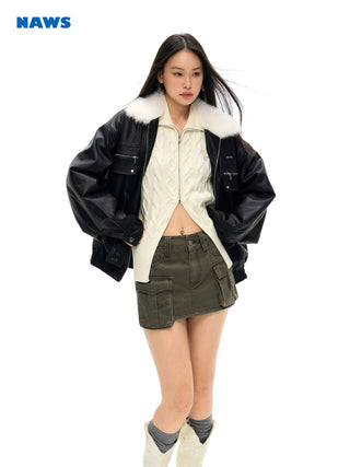 [NAWS] Layered cable knitted wool vest