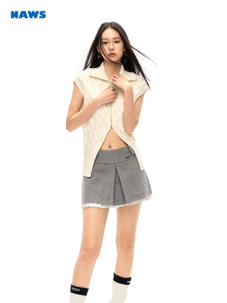 [NAWS] Layered cable knitted wool vest