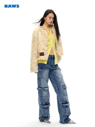 [NAWS] Curly fur round collar coat
