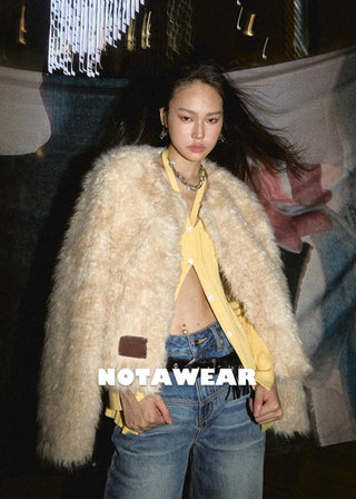 [NAWS] Curly fur round collar coat