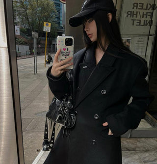 [NAWS] Long hourglass waist woolen coat