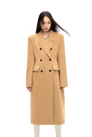 [NAWS] Long hourglass waist woolen coat