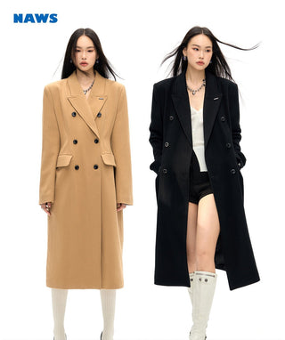 [NAWS] Long hourglass waist woolen coat