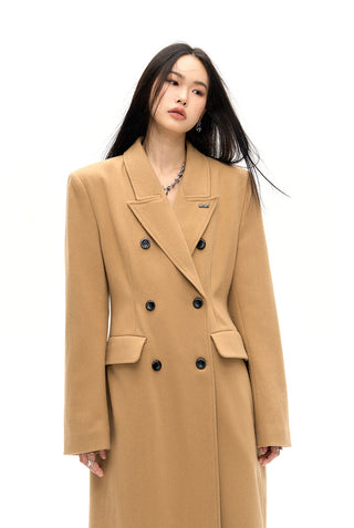 [NAWS] Long hourglass waist woolen coat